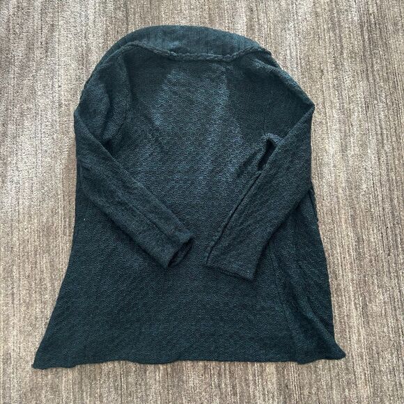 Indigenous Alpaca Blend Cardigan Sweater, Handmade in Peru, Midnight Blue, L - Picture 2 of 6